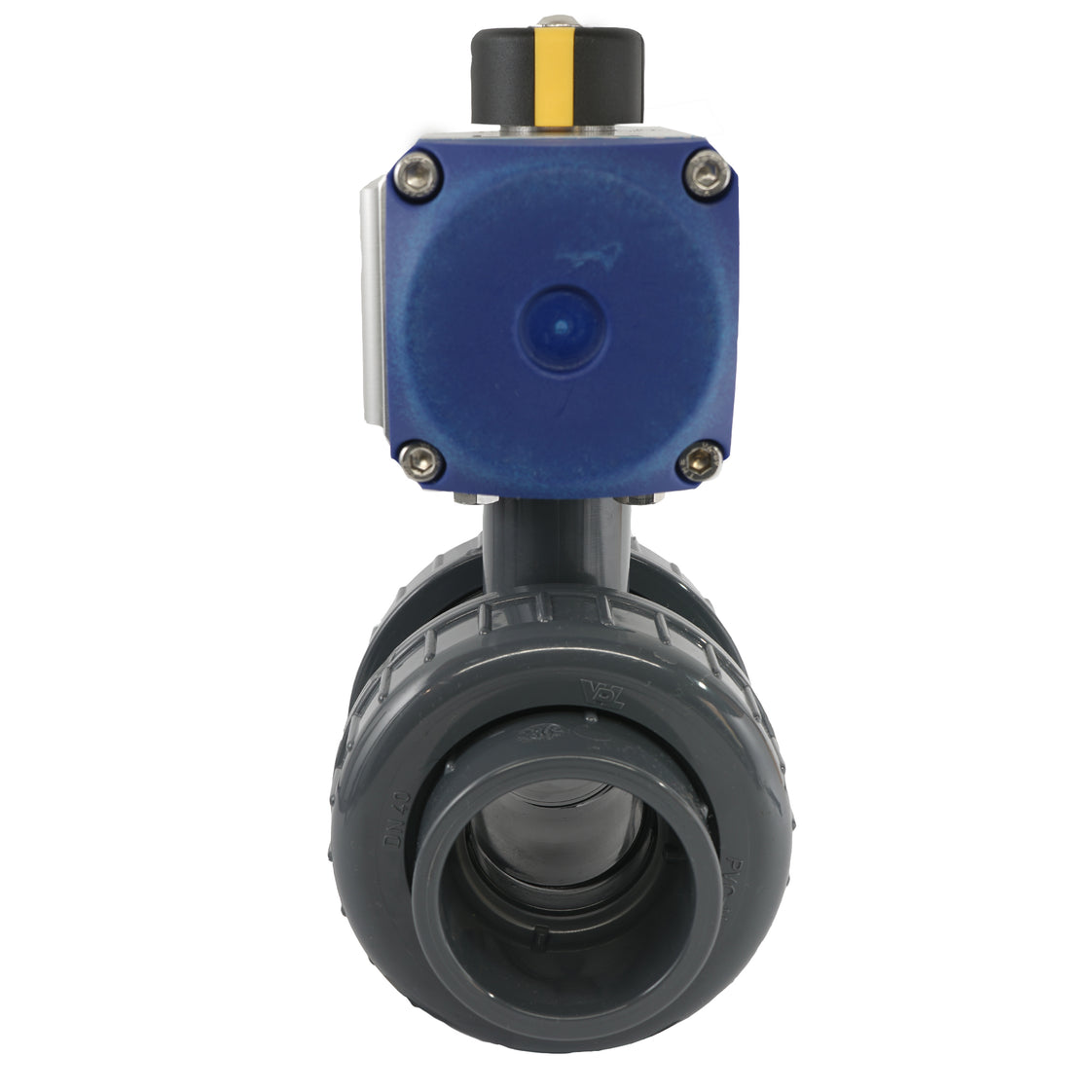 Válvula de bola neumática de PVC de 2 vías y doble efecto de 50 mm - VDL