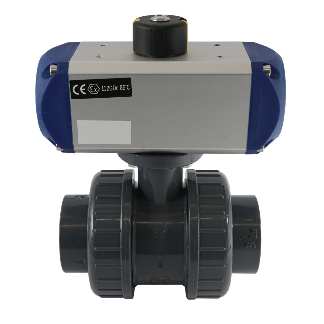 Válvula de bola neumática de PVC de 2 vías y 32 mm con muelle cerrado - VDL