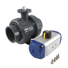 Válvula de bola neumática de PVC de 63 mm, 2 vías y doble efecto - VDL