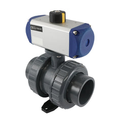 Válvula de bola neumática de PVC de 63 mm, 2 vías y doble efecto - VDL