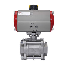 Válvula De Bola Neumática G4'' Acero Inoxidable Doble Efecto