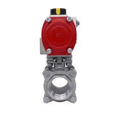 Válvula De Bola Neumática G1 1/2'' Acero Inoxidable Cierre Por Resorte