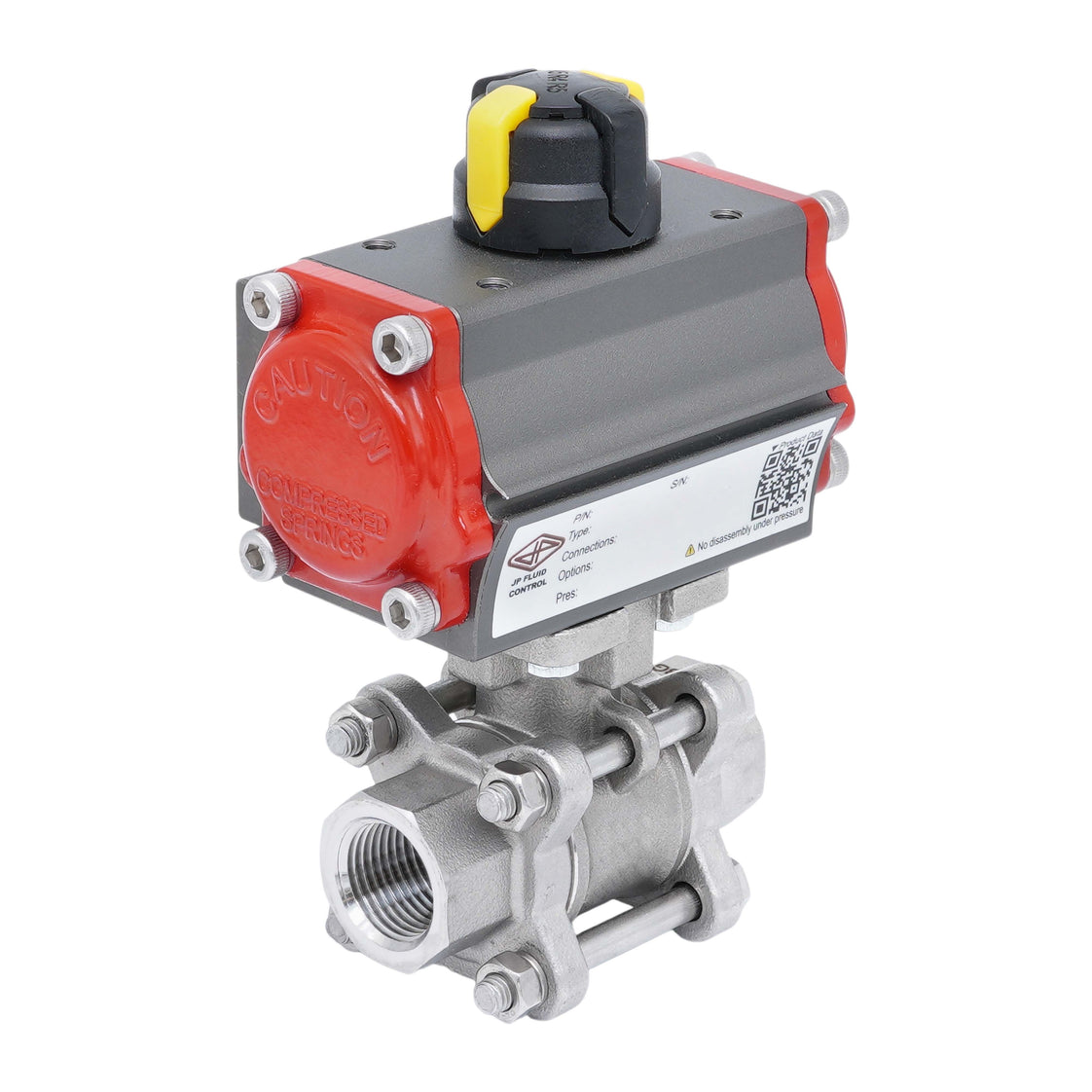 Válvula De Bola Neumática G3/8'' Acero Inoxidable Doble Efecto