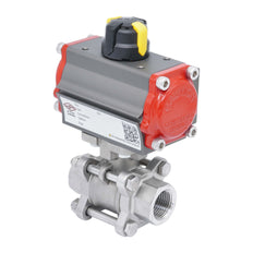 Válvula De Bola Neumática G3/4'' Acero Inoxidable Doble Efecto