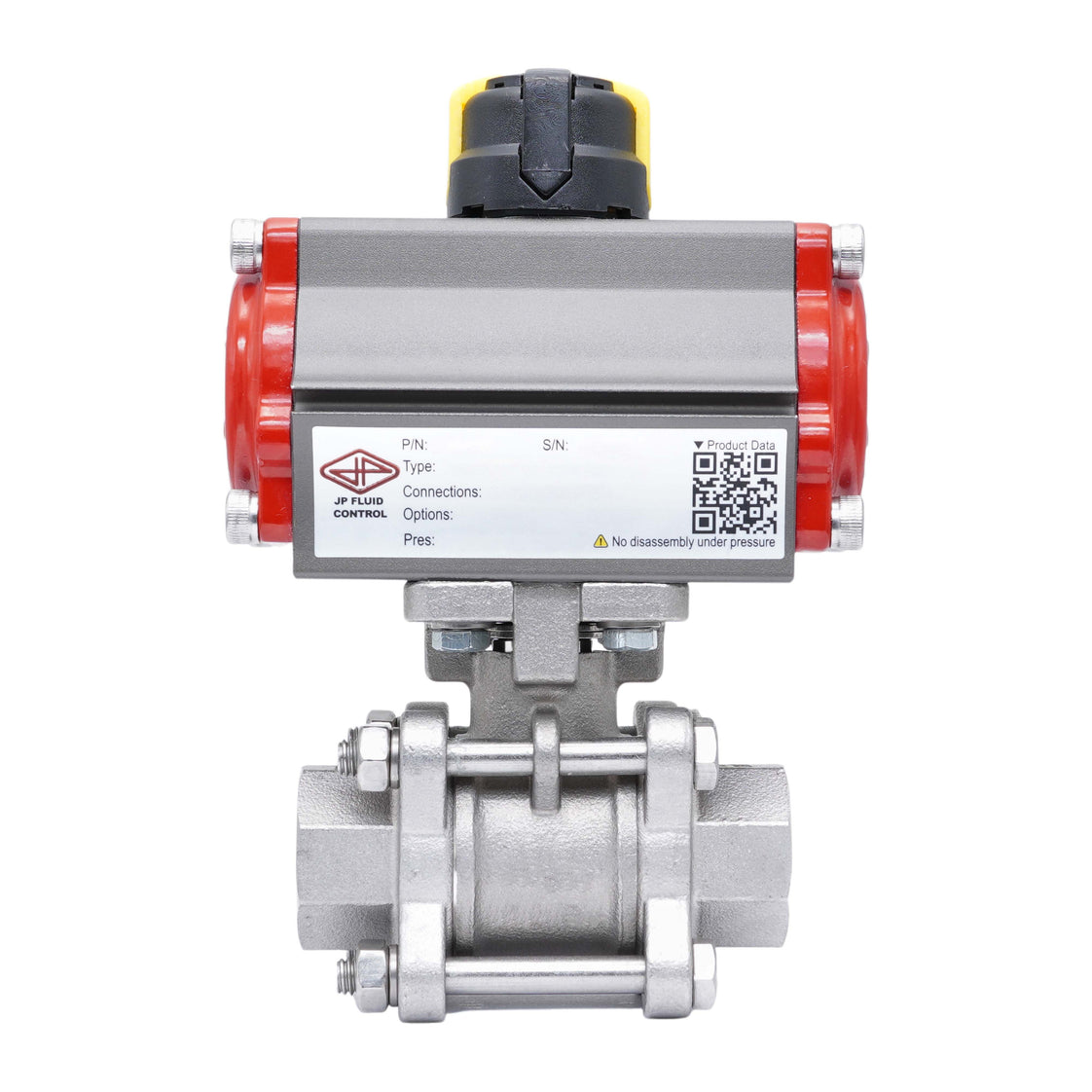 Válvula De Bola Neumática G1 1/4'' Acero Inoxidable Cierre Por Resorte