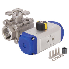Válvula de bola neumática de 2 vías de acero inoxidable y doble efecto G1-1/4'' - BL2SA3