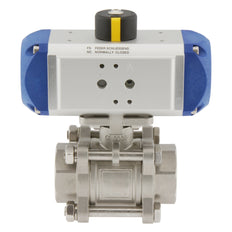 Válvula de bola neumática de 2 vías de acero inoxidable y doble efecto G1-1/4'' - BL2SA3