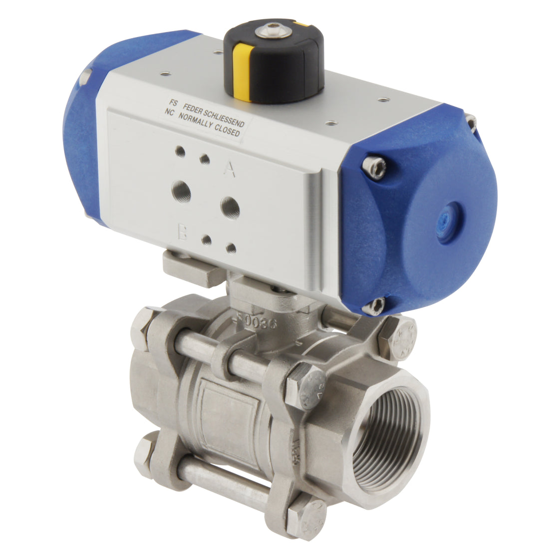 Válvula de bola neumática de 2 vías de acero inoxidable y doble efecto G1-1/4'' - BL2SA3