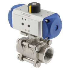 Válvula de bola neumática de 2 vías de acero inoxidable y doble efecto G1-1/4'' - BL2SA3