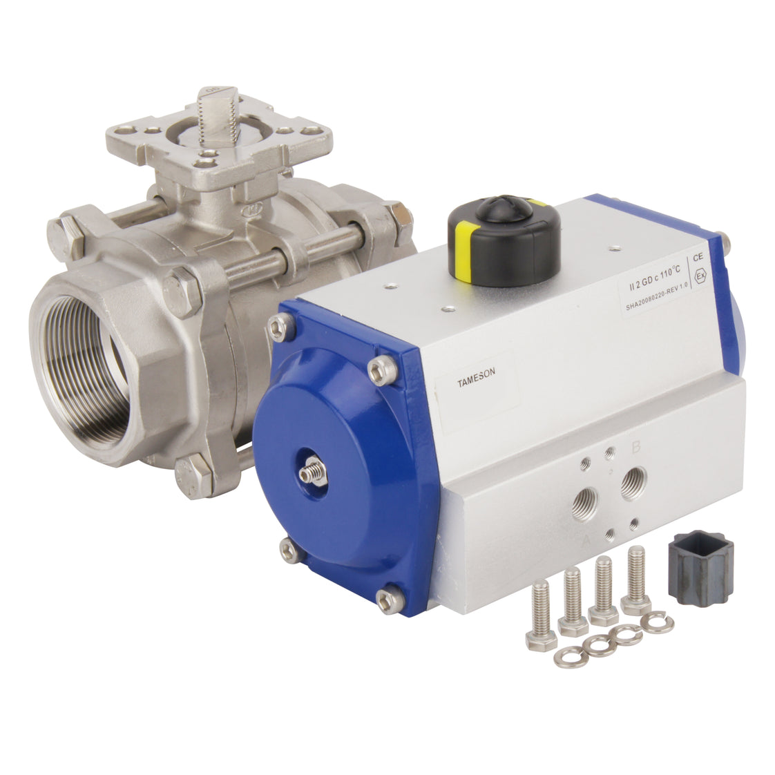 Válvula de bola neumática de 2 vías de acero inoxidable y muelle cerrado G2'' - BL2SA3