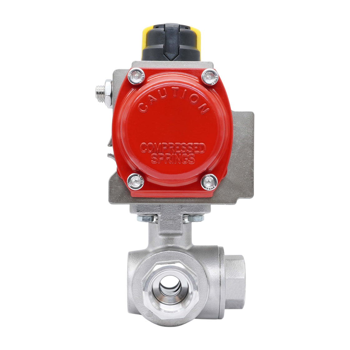 Válvula De Bola Neumática De 3 Vías G3/4'' Taladro En T Acero Inoxidable Doble Efecto