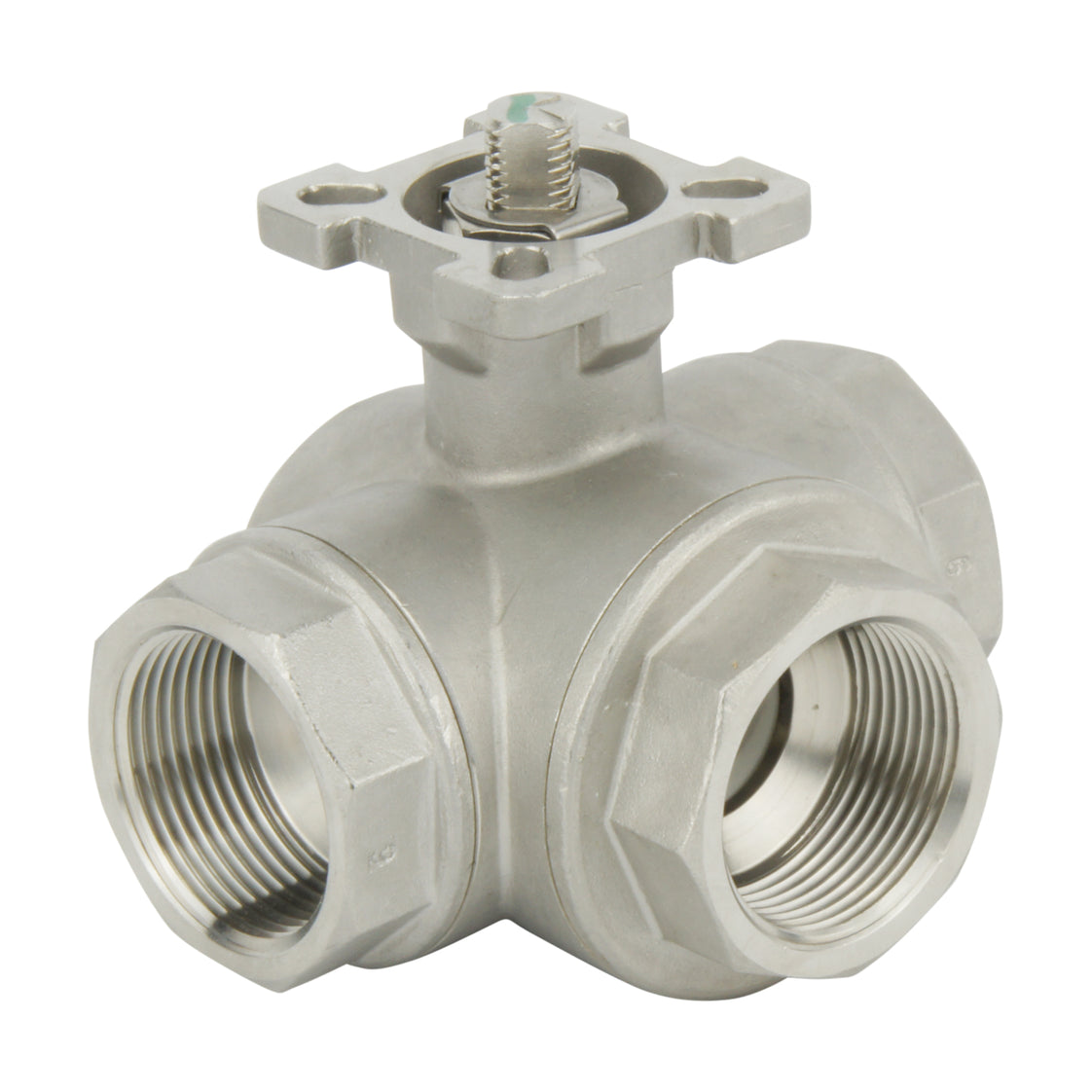 G3'' Válvula De Bola Neumática De Acero Inoxidable De 3 Vías T-port Cerrada Por Resorte - BL3SA