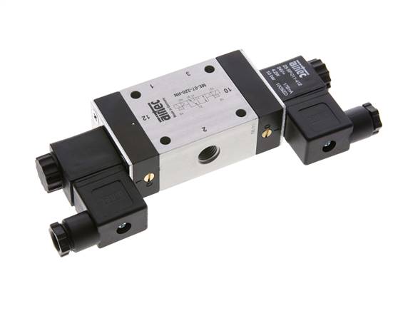 3/2 G1/4'' (G1/8'') Válvula solenoide biestable piloto externo 12V DC 0-10bar/0-140psi Airtec