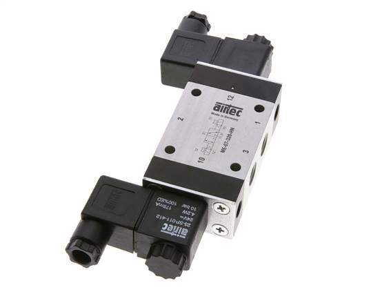 3/2 G1/4'' (G1/8'') Válvula solenoide biestable piloto externo 12V DC 0-10bar/0-140psi Airtec