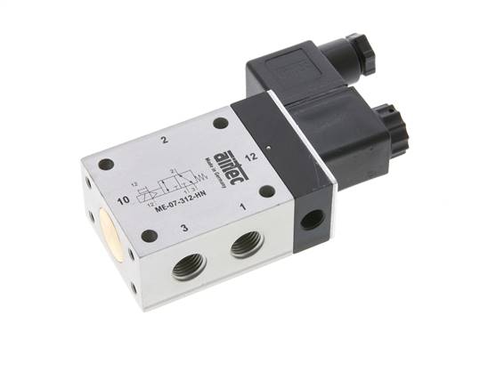 3/2 G1/4'' (G1/8'') Válvula Solenoide Piloto Externo 12V DC -0.95-10bar/-13.2-140psi Airtec