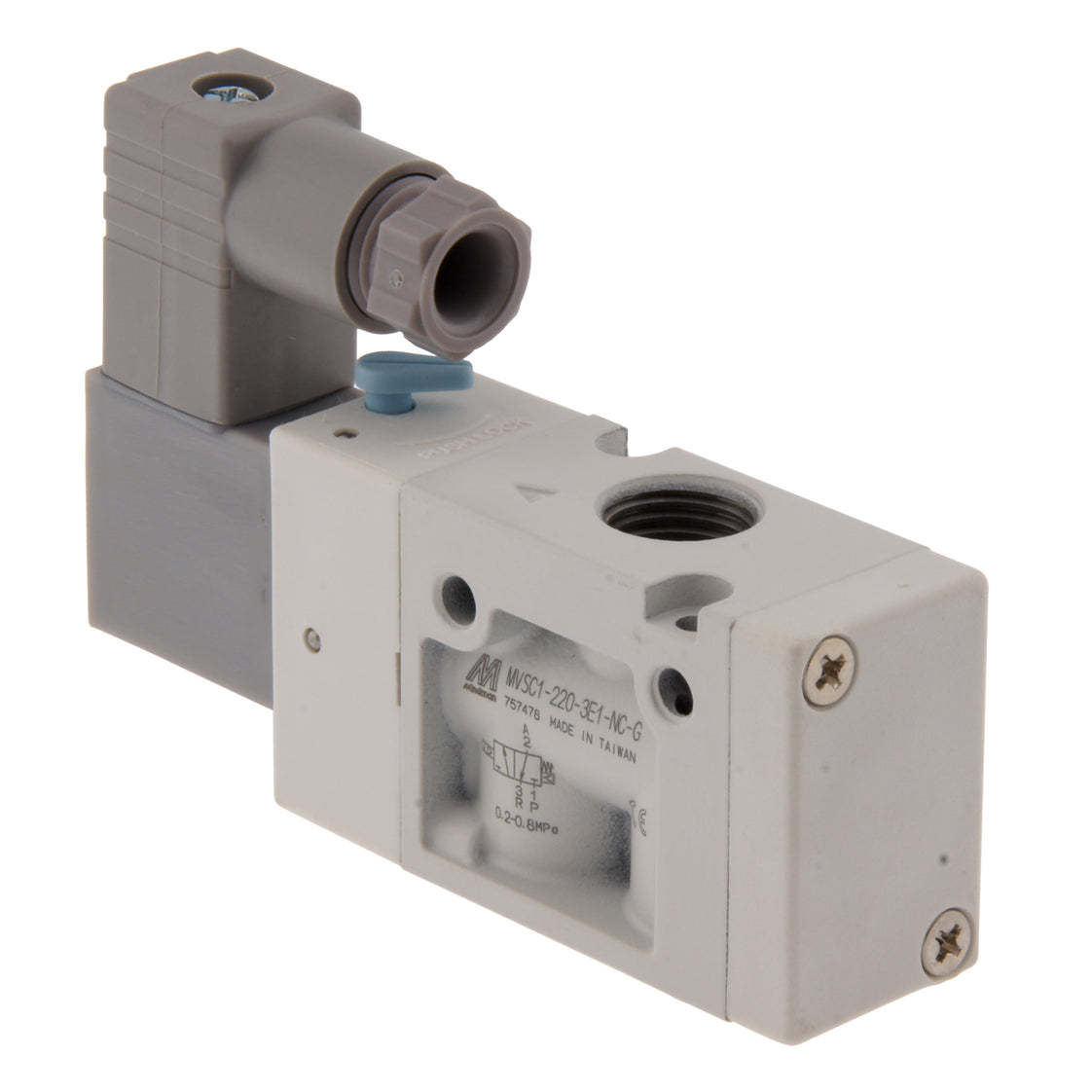 G1/4'' 230V AC 3/2 Vía NO Válvula Solenoide 2-8bar MVSC1