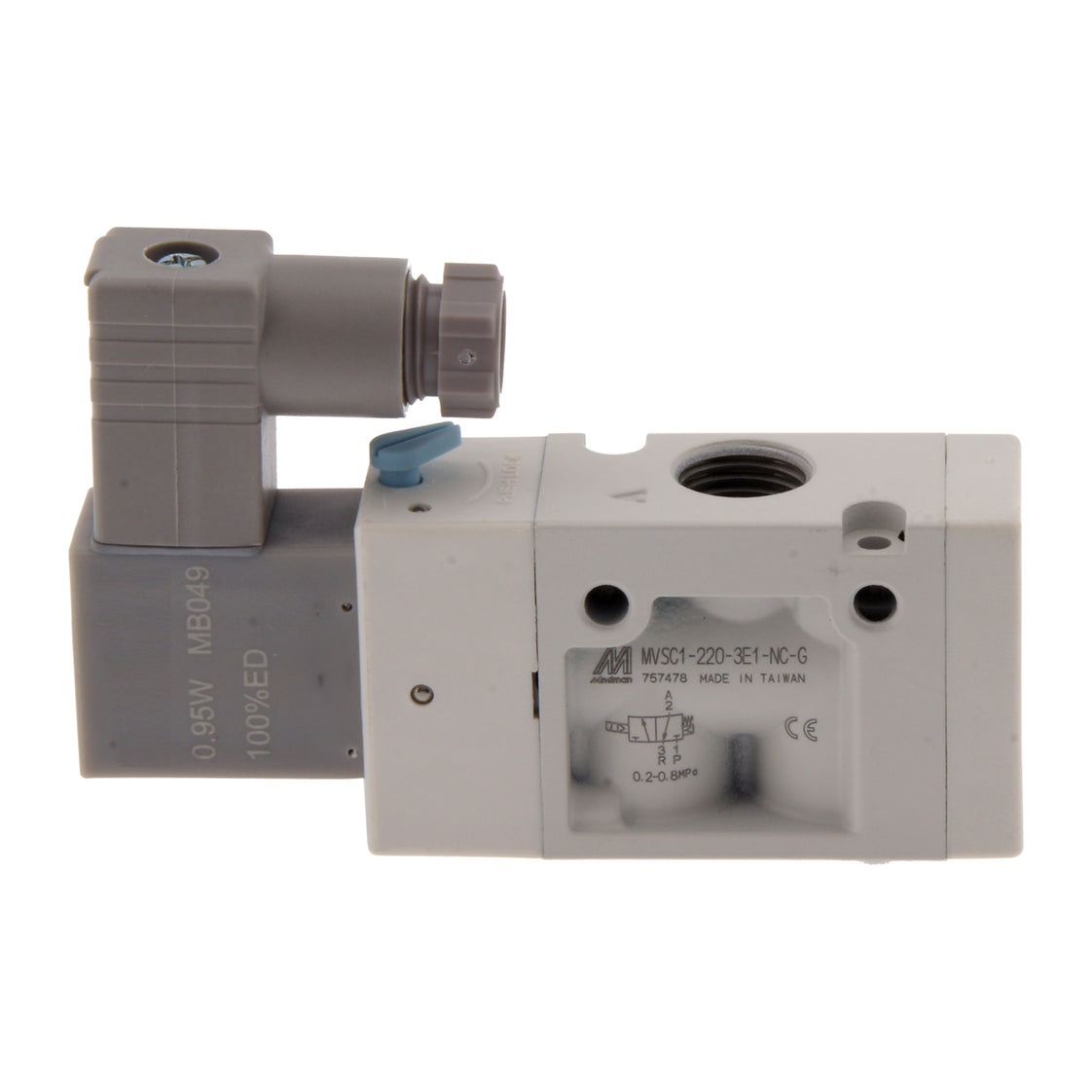G1/4'' 230V AC 3/2 Vía NO Válvula Solenoide 2-8bar MVSC1