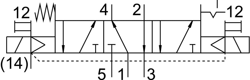 Festo 5/3 Válvula Solenoide De Aire Presurizado/Exhausto Tamaño 18mm ISO 15407-2 370l/min - 8040110