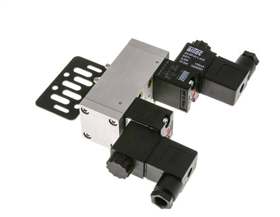 5/3 ISO 5599-1 Válvula solenoide central de escape 48V DC 3-10bar/42-140psi Airtec