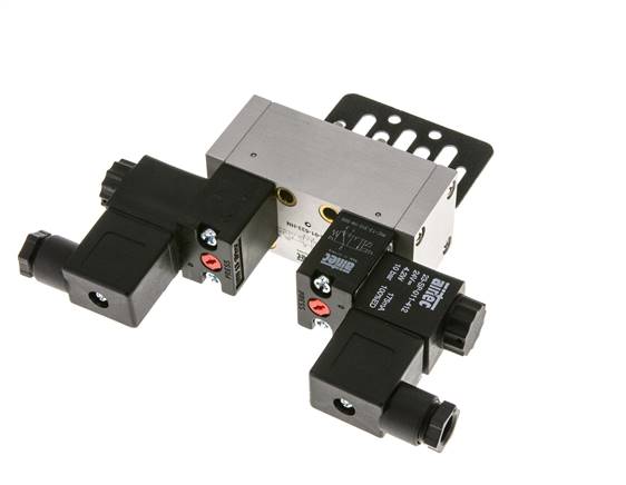 5/3 ISO 5599-1 Válvula solenoide central de escape 48V DC 3-10bar/42-140psi Airtec