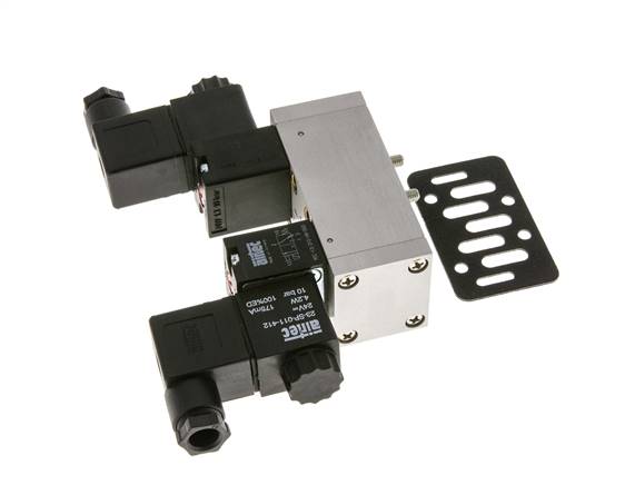 5/3 ISO 5599-1 Válvula solenoide central de escape 48V DC 3-10bar/42-140psi Airtec