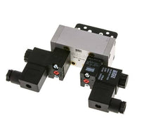 5/3 ISO 5599-1 Válvula solenoide de centro cerrado 12V DC 3-10bar/42-140psi Airtec