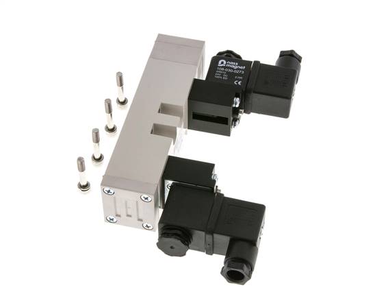 5/3 ISO 5599-1 Válvula solenoide de centro cerrado 115V AC 2-10bar/28-140psi YPC