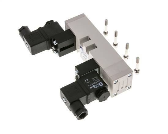 5/3 ISO 5599-1 Válvula solenoide de centro de presión 12V DC 2-10bar/28-140psi YPC