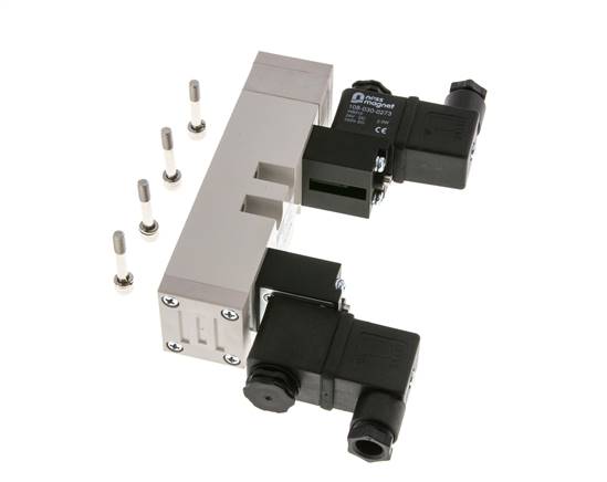 5/3 ISO 5599-1 Válvula solenoide de centro de presión 115V AC 2-10bar/28-140psi YPC