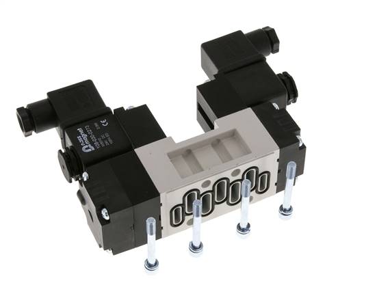 5/3 ISO 5599-1 Válvula solenoide central de escape 12V DC 2-10bar/28-140psi YPC