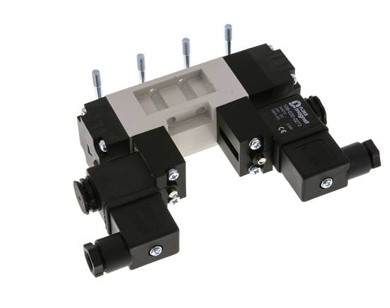 5/3 ISO 5599-1 Válvula solenoide central de escape 12V DC 2-10bar/28-140psi YPC