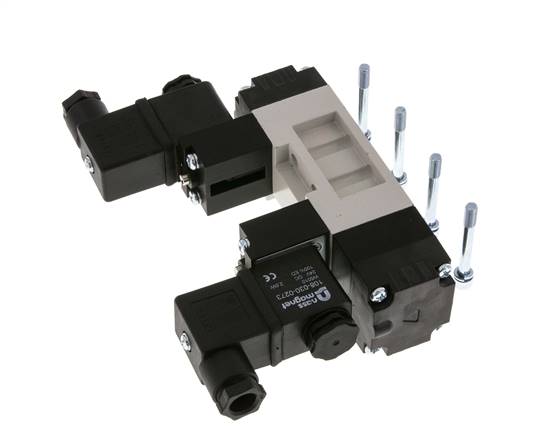 5/3 ISO 5599-1 Válvula solenoide central de escape 12V DC 2-10bar/28-140psi YPC