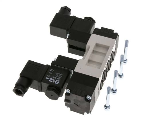 5/3 ISO 5599-1 Válvula solenoide central de escape 12V DC 2-10bar/28-140psi YPC