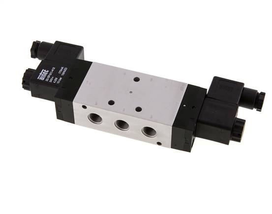 válvula solenoide de centro de presión 5/3 G1/4'' 12V DC 3-10bar/42-140psi Airtec