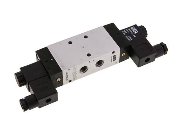 válvula solenoide de centro de presión 5/3 G1/4'' 12V DC 3-10bar/42-140psi Airtec
