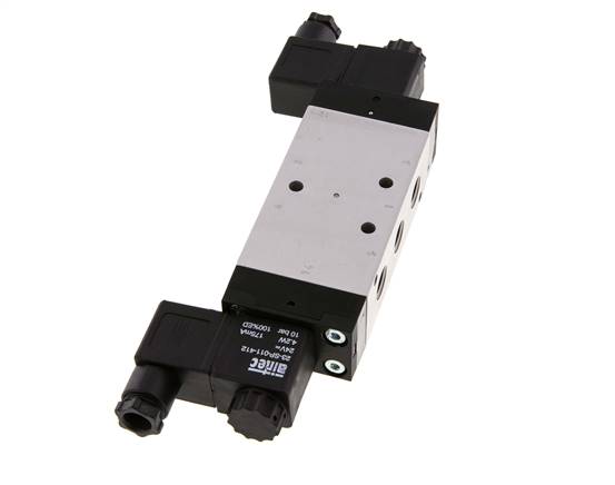 válvula solenoide de centro de presión 5/3 G1/4'' 12V DC 3-10bar/42-140psi Airtec