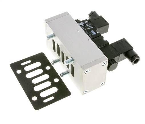 5/3 ISO 5599-3 Válvula solenoide de centro cerrado 24V AC 3-10bar/42-140psi Airtec