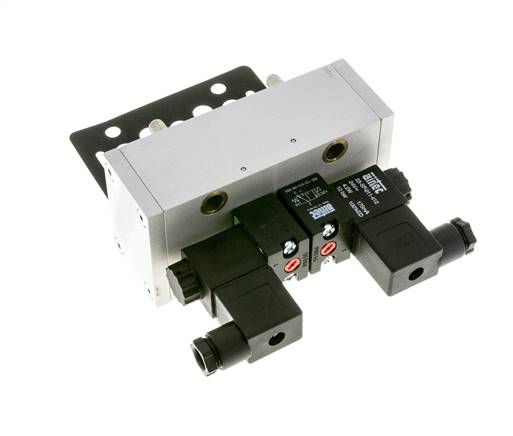 5/3 ISO 5599-3 Válvula solenoide central de escape 48V DC 3-10bar/42-140psi Airtec