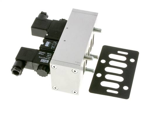 5/3 ISO 5599-3 Válvula solenoide central de escape 48V DC 3-10bar/42-140psi Airtec