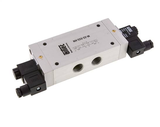 válvula solenoide central de escape 5/3 G1/2'' 24V DC 3-10bar/42-140psi Airtec