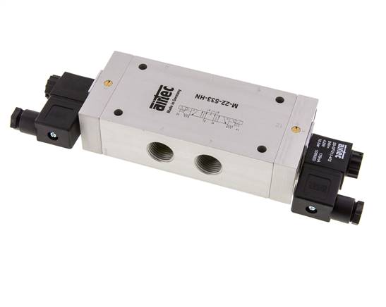 válvula solenoide central de escape 5/3 G1/2'' 24V DC 3-10bar/42-140psi Airtec