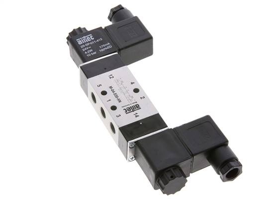 5/3 G1/8'' Válvula solenoide de centro cerrado 230V AC 3-10bar/42-140psi Airtec