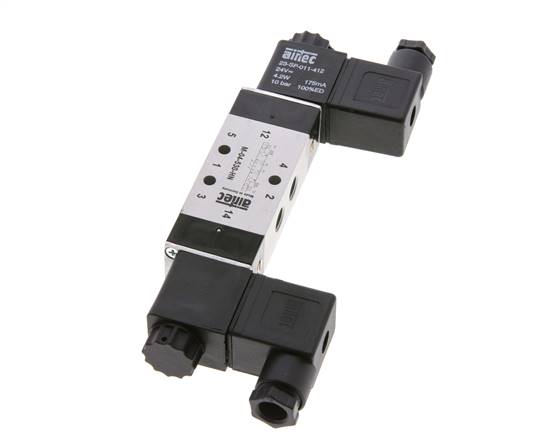 5/3 G1/8'' Válvula solenoide de centro cerrado 230V AC 3-10bar/42-140psi Airtec