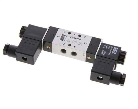5/3 G1/8'' Válvula solenoide de centro cerrado 230V AC 3-10bar/42-140psi Airtec