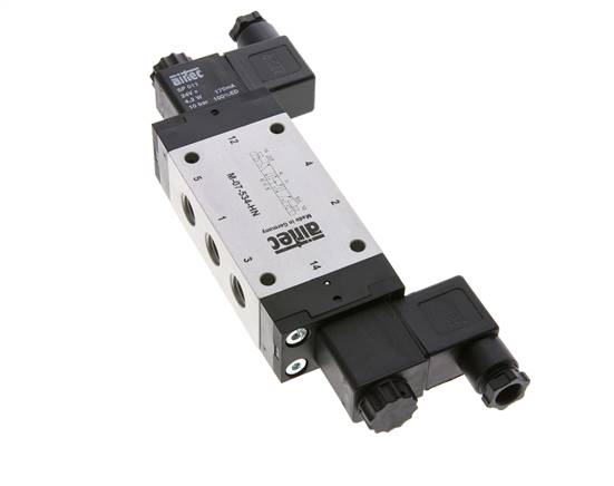 válvula solenoide de centro de presión 5/3 G1/4'' 24V AC 3-8bar/42-112psi Airtec