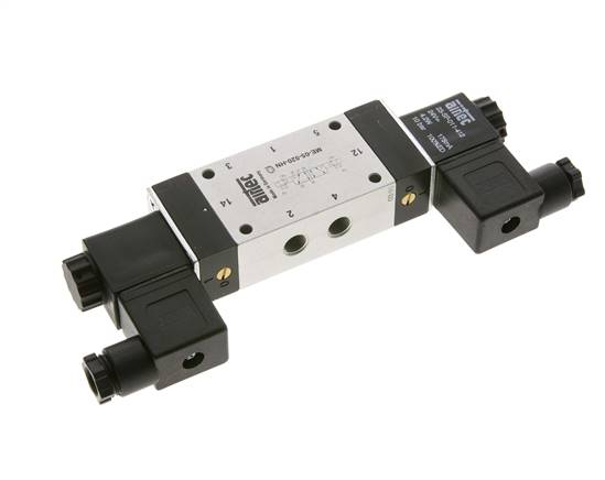 válvula de solenoide biestable 5/2 G1/8'' Piloto externo 12V DC 0-10bar/0-140psi Airtec