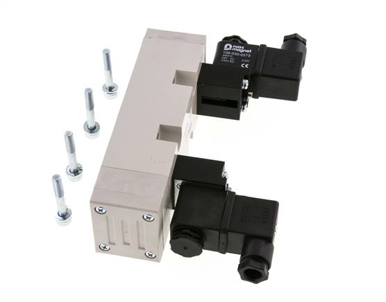 5/3 ISO 5599-2 Válvula solenoide de centro de presión 12V DC 2-10bar/28-140psi YPC