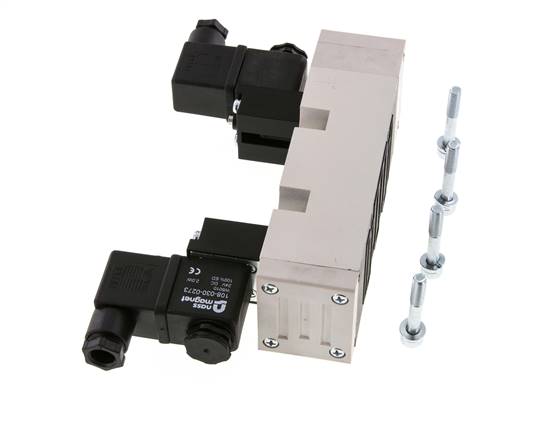 5/3 ISO 5599-2 Válvula solenoide de centro de presión 115V AC 2-10bar/28-140psi YPC