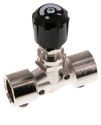 Válvula de aguja de latón niquelado G1/2'' NBR 18 bar - NLBN