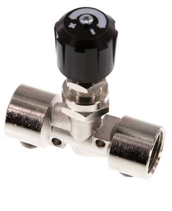 Válvula de aguja de latón niquelado G1/2'' NBR 18 bar - NLBN